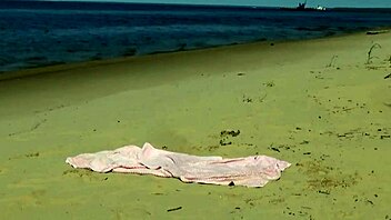 juicy milf acquaintance flashes bent over at funny beach creampie