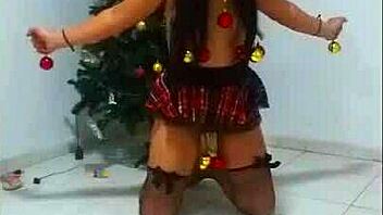 Bound Slave Whore Chokes Gags Tied Up for Christmas Humiliation