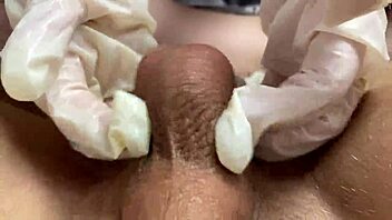 Squeeze My Balls Harder! Russian Teen Latex Gloves Massage POV