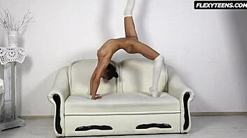 Hey gymnast can you stretch that flexible body more for me?