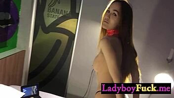 big tits thai ladyboy pink rims and assfucked hard by perverted client in lingerie pov