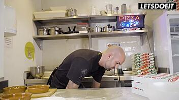 miss jackson latina milf fucked by two cocks pizzeria!