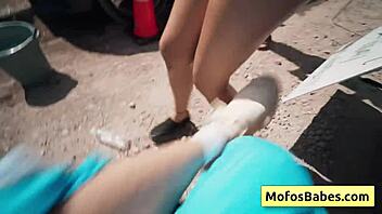 omg busty blonde givin wet public blowjob jc wilds