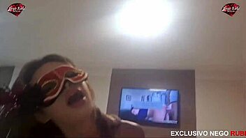 skinny babe sucks my huge cock gagging deep hard