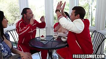 Teen Freeused Hardcore on Outdoor Basketball Court