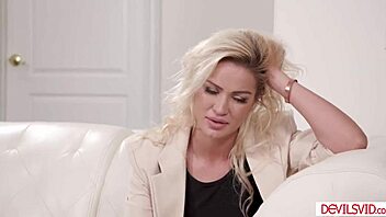 Wife and husband team up to double penetrate blonde friend