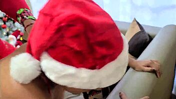 hot milf unwraps her bedroom christmas gift