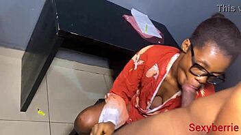 pretty skinny babe rides big cock bodyguard before office