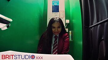 Student Devours Gloryhole Cock