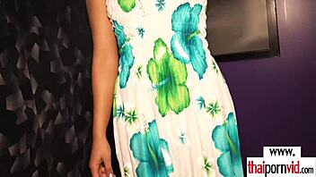 lucky guy pounds amateur thai bargirl yim's shaved pussy