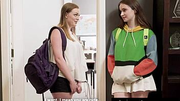 Hazel Moore and Samantha Reigns lick hairy pussies after exam!