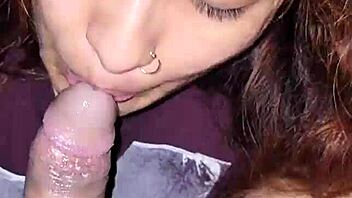 Housewife sucks before deep anal pounding