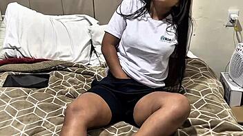 Colombian teen student with juicy big pussy lips moans for mature cock doggystyle orgasm