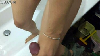 shower surprise cute milky milf tittyfucks pov with lactating bliss