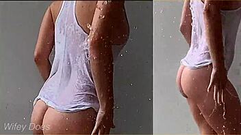 Massive Big Tits Wife Wet T-Shirt Outdoor Compilation
