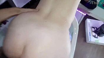 Bent over huge ass blonde fucked doggystyle by big cock