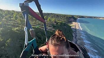 Paragliding Blowjob with Monster Cock Shocks Everyone