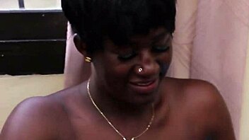 with my girlfriend in the salon i give her makeup then she rides my cock wildly