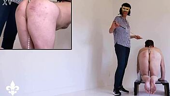 bound slave's harsh caning twists into shocking fisting torment part one