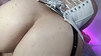 dressed my busty employee in wife's corset fucked her rough creampie slut