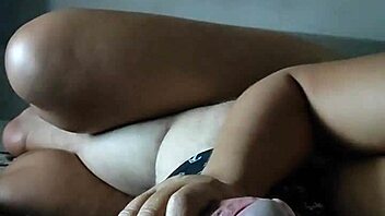 milf sneaks handjob during cartoons while teen teases to cum