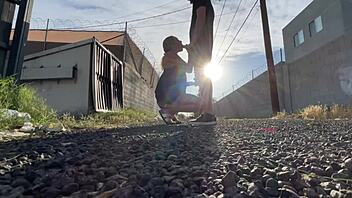 public pussy licking turns into hot car fuck