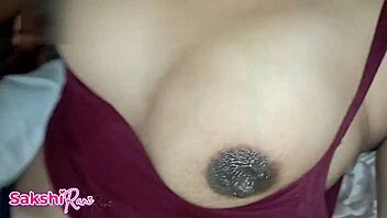 Desi presses big tits rubs nipples on lund in bedroom night 😍🌙