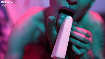 Cutie Piiie Rubs Popsicle On Sexy Bisexual Feet