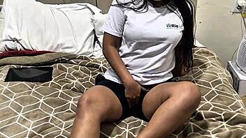 Colombian teen student with juicy big pussy lips moans for mature cock doggystyle orgasm