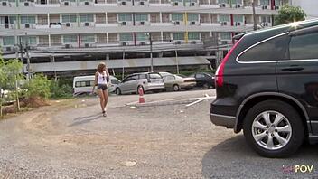 shy thai brunettes stroke cock till massive bisexual cum explosion