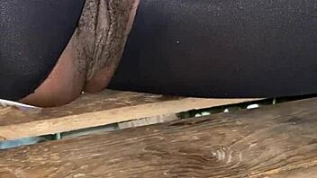 slim waist slut flashes huge puffy pussy lips at crowded beach