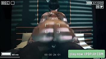 Big black cock ridden hard tits bouncing