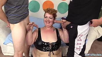 velma voodoo's chubby figure handles intense double team action