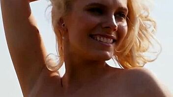 big boobed blonde canadian milf jenessa dawn strips naked outdoors