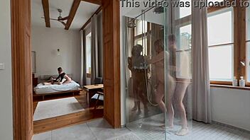 four horny blondes beg for our cocks in steamy orgy shower