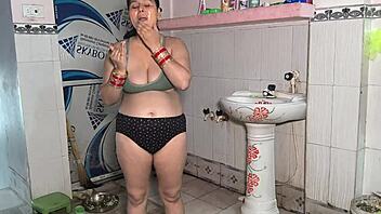 desi puja bhabhi's fat tits bounce riding huge cock