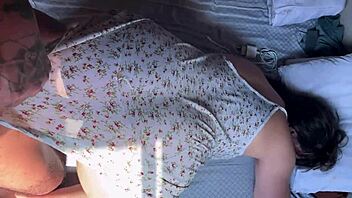 Waking up horny, my boyfriend bends me over for morning creampie doggystyle orgasm