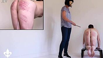 bound slave's harsh caning twists into shocking fisting torment part one