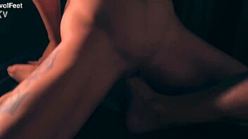 He fucks her tight pussy deep with his foot until she cums hard