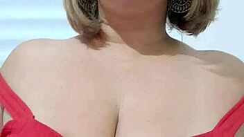 blonde milf's big tits pussy lips stretched in anal