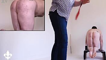 bound slave's harsh caning twists into shocking fisting torment part one