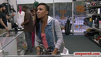 Ebony Babe Deepthroats Hairless Shaved Pussy Pounded By Pawn Big Cock!