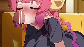 miss kobayashi's dragon maid ilulu rides hentai cock wildly