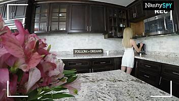 Slutty Babysitter Caught Masturbating Wet Pussy Voyeur Big Cock Cumshot Facial Missionary