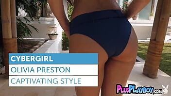 Olivia preston strips hot lingerie poses nude outdoors