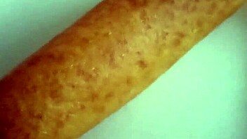 Tiny shaved hairless pussy squirts in closeup solo view