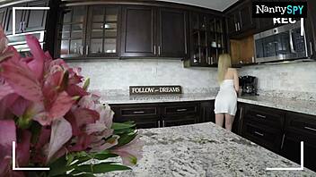 Slutty Babysitter Caught Masturbating Wet Pussy Voyeur Big Cock Cumshot Facial Missionary