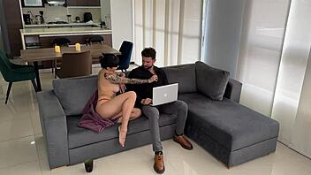 luna hides cam to catch his sneaky ass worship