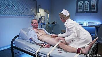 nurse examines patient with huge tits carefully