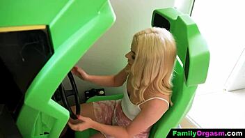 Man catches petite blonde wandering home bareback